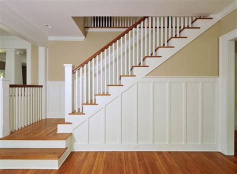 Going through a home renovation is actually the worst. What is the height of the wainscoting going up the stairs ...