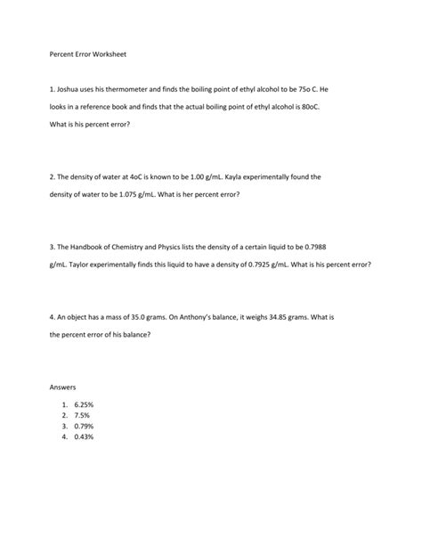Maybe you would like to learn more about one of these? Percent Error Worksheet Practice — db-excel.com