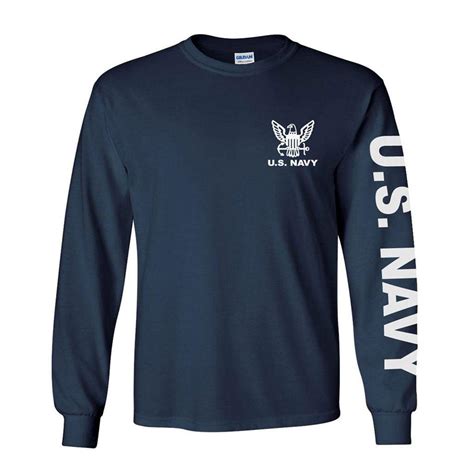 Us Navy Long Sleeve Shirt Navy Blue Military Republic