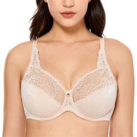 Delimira Women S Full Coverage Bra Underwire Non Padded Lace Sheer
