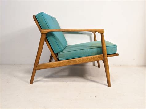 Mid Century Modern Wood Framed Lounge Chair Epoch