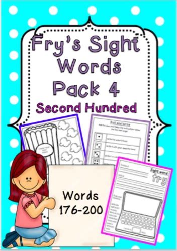 Frys Sight Words Pack 4 Second Hundred List 176 200 Teaching