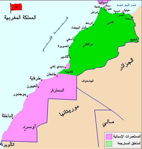 خريطة المغرب العربي بالتفصيل المرسال