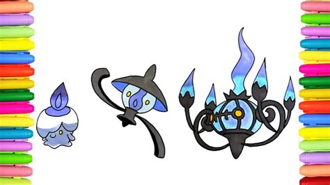 Pokemon Coloring Pages Litwick Lampent And Chandelure Youtube