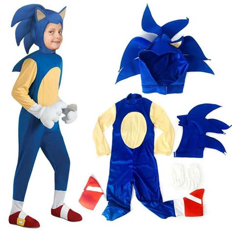 Halloween Hedgehog Sonic Cosplay Jumpsuit Costume Party Kid Boys Fancy