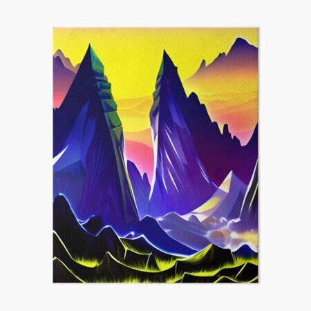 Artificial Intelligence Generated Art Fantasy Mountains Detailed Minimalism Ink Drawing Art