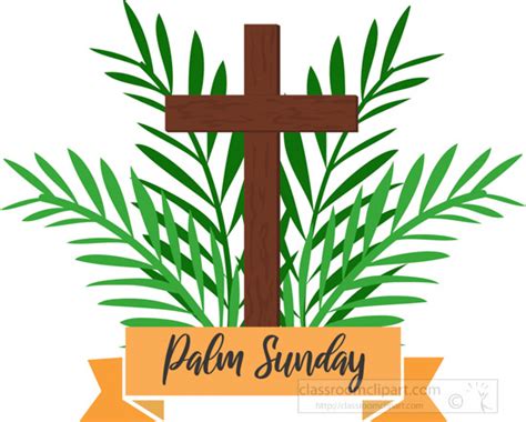 Easter Clipart Christian Palm Sunday Represented With Cross And Palms