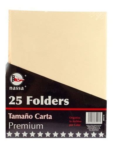Folderscarpeta Tamaño Carta Color Cremabeige 25 Pzs Nassa Mercadolibre
