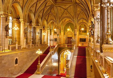 Interior Parliament Budapest Stock Image Image Of Column Indoors