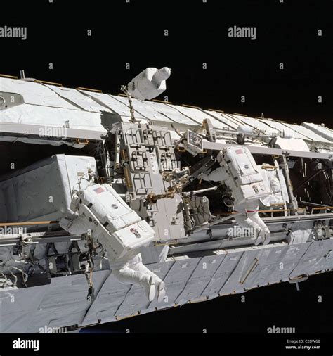 Astronauts Working On International Space Station Stock Photo Alamy