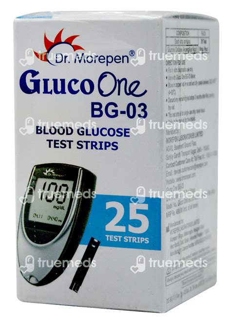 Dr Morepen Gluco One Bg 03 Blood Glucose Test Strip 25 Uses Side