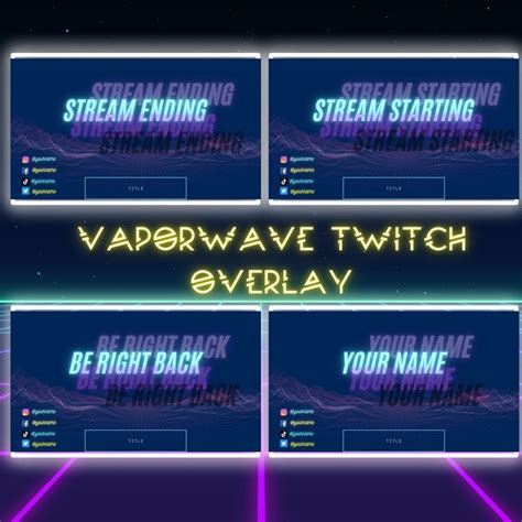 Vaporwave Cyberpunk Twitch Overlay Be Right Back Stream Etsy