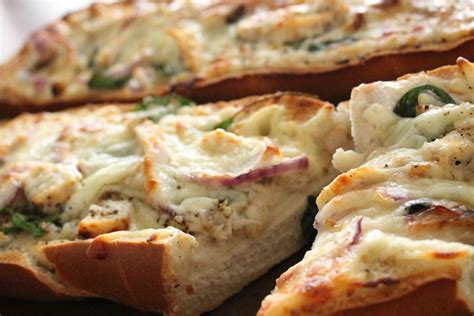 My cousin jin once said i would be scared to cook for you. French Bread Chicken Alfredo Pizza Recipe