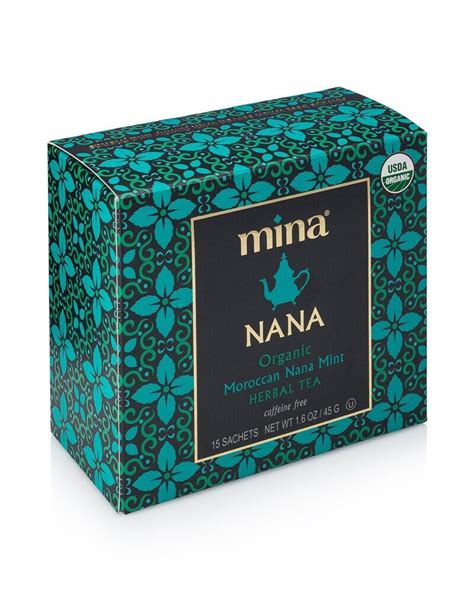 Mina Nana Organic Moroccan Nana Mint Herbal Tea Sachets 15 Count Mint