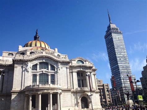 Ciudad De México Palacio De Bellas Artes Y La Torre Latinoamericana