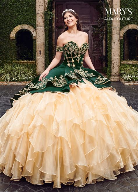 Quinceanera Couture Dresses | Style - MQ3037 in Navy/Gold, Burgundy