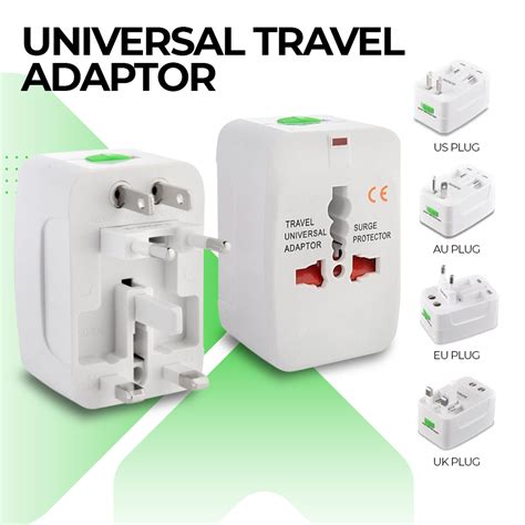 Universal Travel Adapter Eu Au Uk Us Plug White Omad2zwh Lazada
