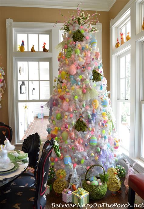 Spring Easter Table Setting And An Easter Decorated Tree