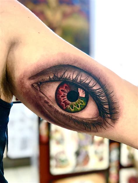My Color Blind Eye Tattoo Done By Mike Sledz Deluxe Tattoo Chicago