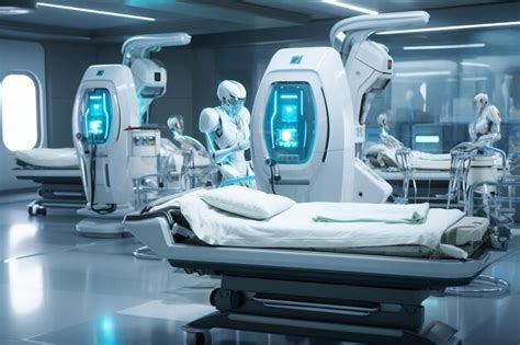 Premium AI Image A Futuristic Medical Facility With AI Doctors And