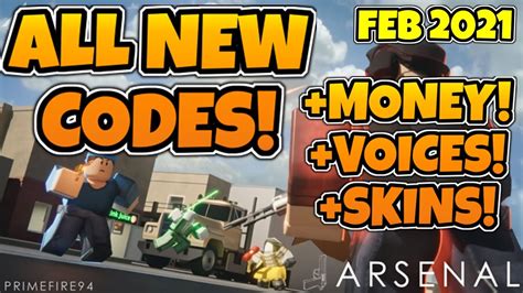 Arsenal codes can give skins, items, pets, bucks, sound, coins and more. Arsenal Codes 2021 For Money / Roblox Arsenal Codes March 2021 Gamer Journalist : You can always ...