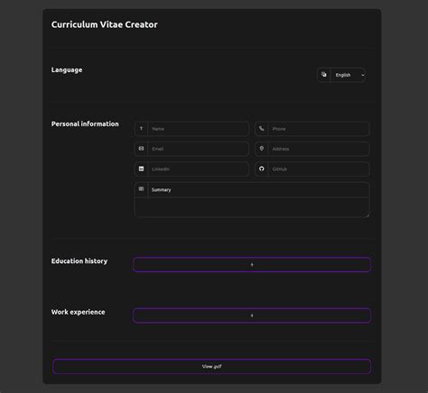 GitHub Ribborges Cv Creator Create Your CV Resume With This Simple Tool Developed Using React