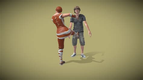 Animated Woman Groin Kicks Man D Model By Lasquetispice Edc