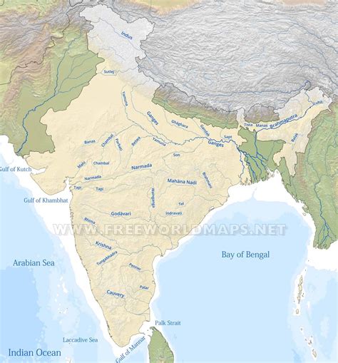 Map Of India With Rivers And Mountains Map With States