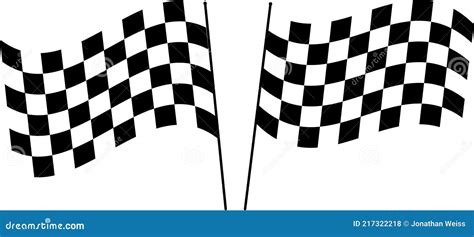 Checkered Flag Pair Vector Waving Checker Flags To Crown A Champion Or