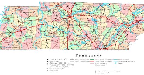 Printable Map Of Tennessee With Cities