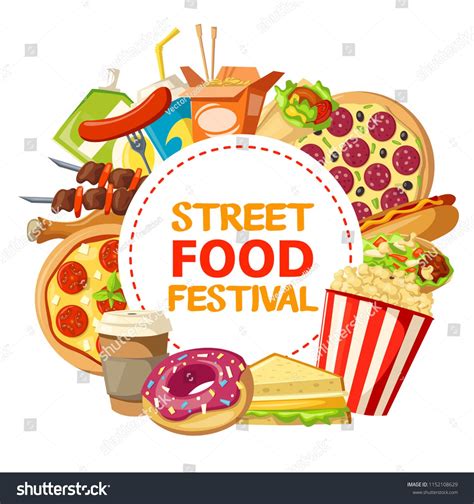 Street Food Festival Advertisement Poster Of Fastfood Burgers