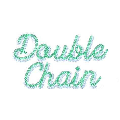 4x4 Double Chain Stitch Shadow Script Embroidery Font Herrington Design