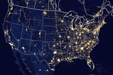 light pollution contiguous united states mapporn