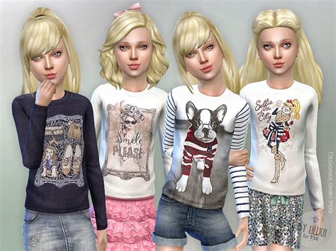 Designer Shirt P09 Found In Tsr Category Sims 4 Female Child Everyday