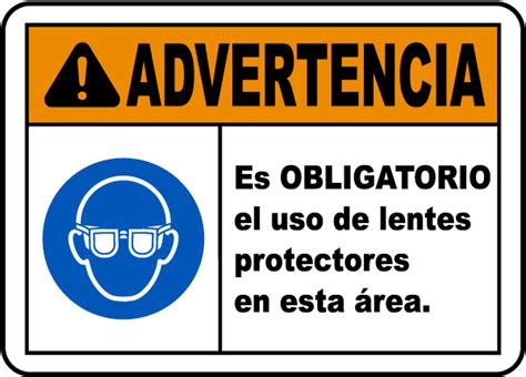 Spanish Warning Safety Glasses Required Sign Claim Your 10 Discount