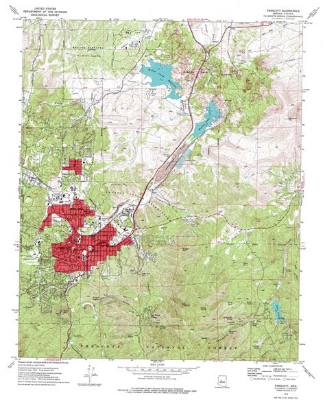 Prescott Topographic Map 124000 Scale Arizona