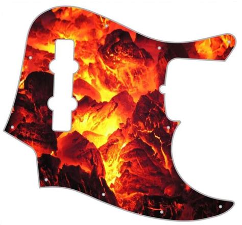 J Bass Pickguard Custom Fender Graphic Graphical Guitar Pick Guard Fire Embers Ebay