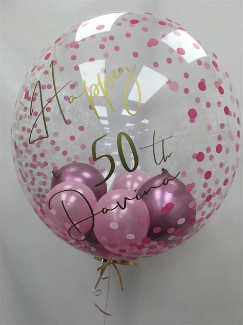Pink Confetti Deco Bubble With Balloons Inside Carousel