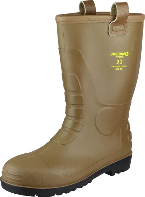 Amblers Safety Mens Fs95 Pvc Safety Rigger Wellington Wellies Boot Tan