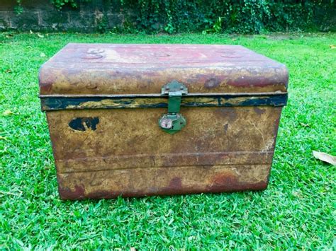 Mid Century Metal Trunk 1940s For Sale At Pamono
