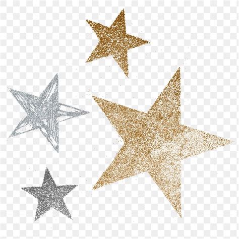 Festive Glitter Stars Sticker Transparent Png Free Image By Rawpixel