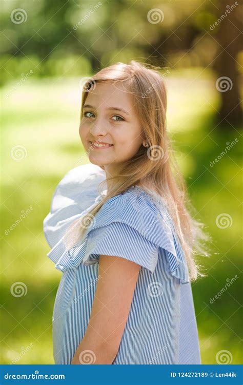 Portrait Of A Beautiful Young Girl In The Park Stock Image Image Of