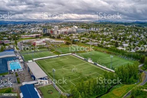 Aerial View Of The Reykjavik Suburb Of Gardabaer Iceland Stock Photo