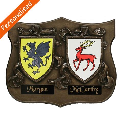 Manufactured in usa · huge product selection · easy to make Bronze Double Coat of Arms plaque ☘ Totally Irish Gifts ...