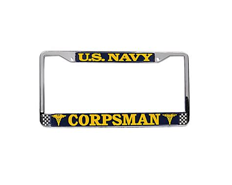 Navy Corpsman Metal License Plate Frame