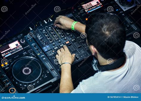 Dj Playing The Track Stock Photo Image Of Disco Club 56785414