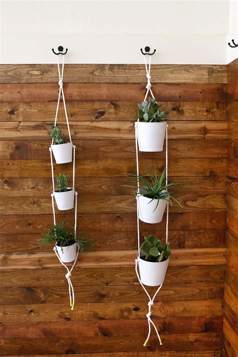 Vine growing and draping over the side with a wonderful array of flowers growing out of. Three-Tier Indoor Rope Planter - A Beautiful Mess ...