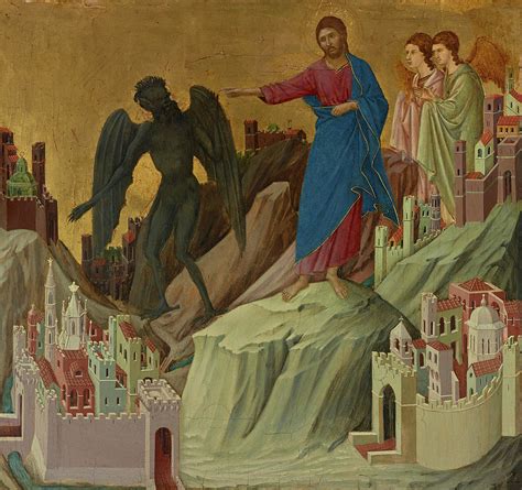 The Temptation Of Christ On The Mountain 1311 Painting By Duccio Pixels