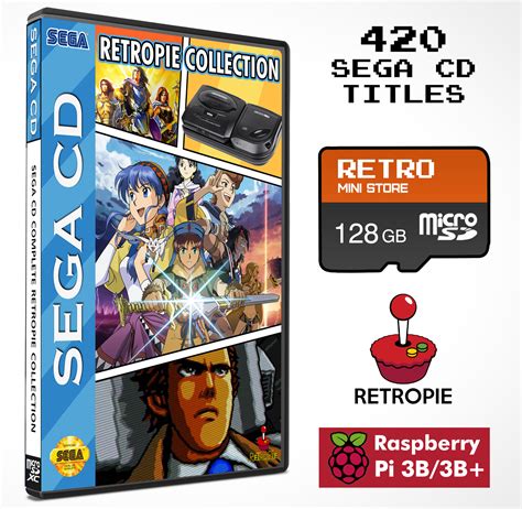 Sega Cd Complete Collection 128gb Retropie Microsd 400 Games