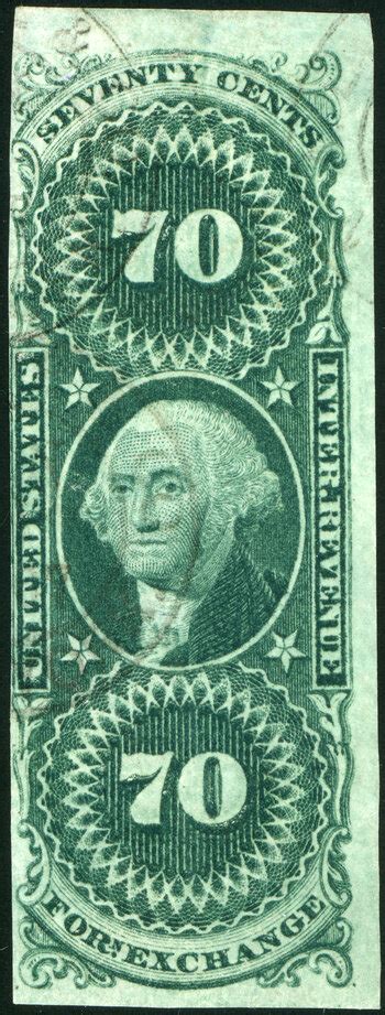 R65a 70c Foreign Exchange Green Imperforate Us Civil War
